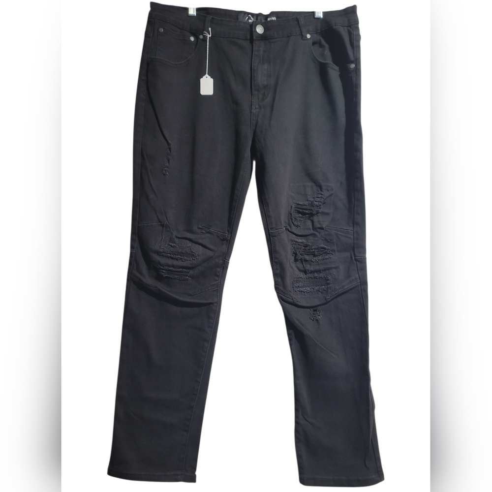 RPM jeans black wash distressed rocker indie sleaze streetwear grunge 40/32 vtg